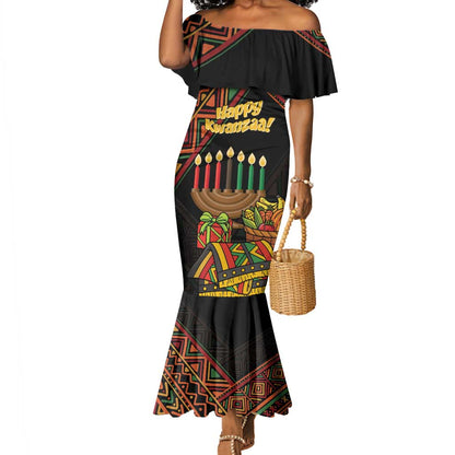 Personalized African Happy Kwanzaa Mermaid Dress