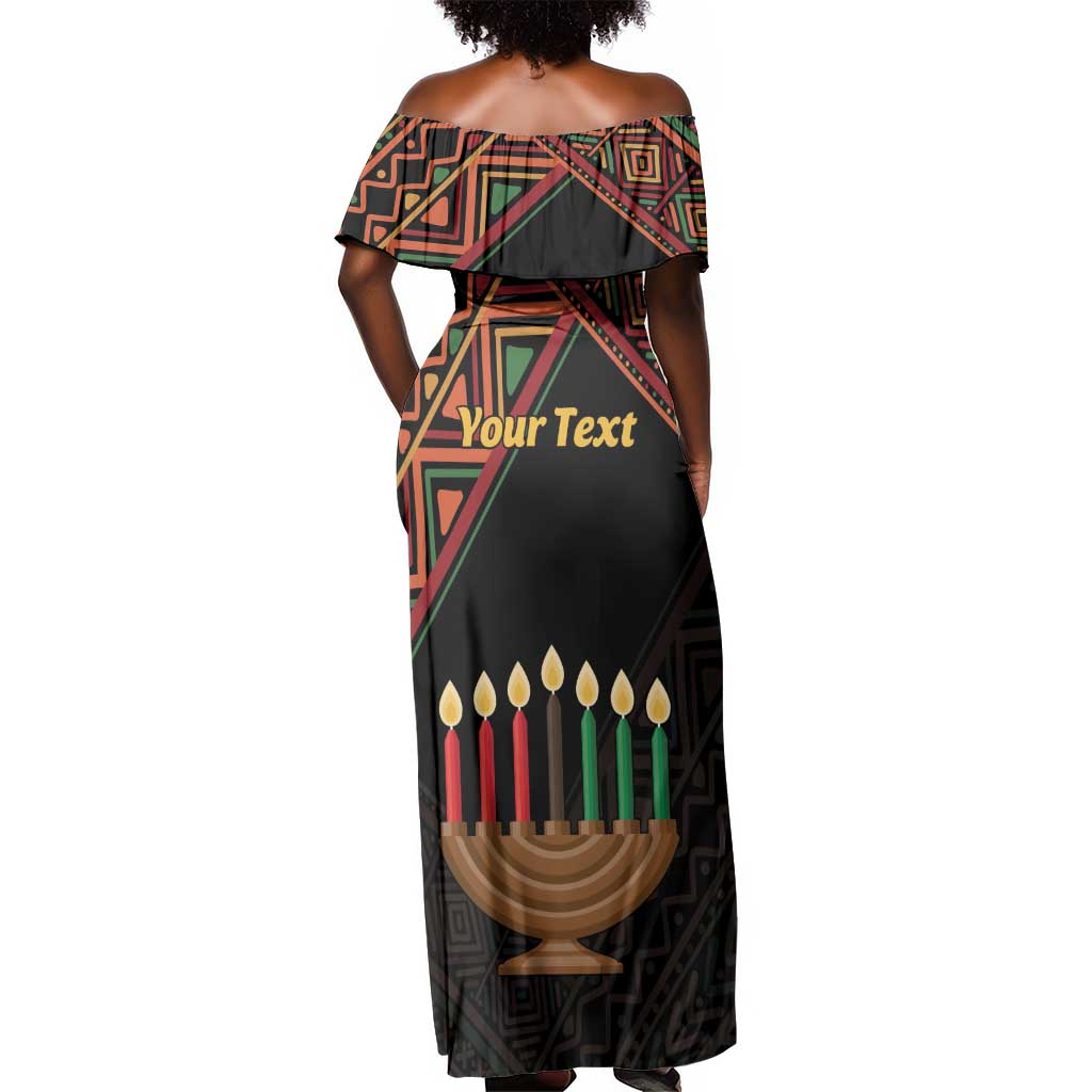 Personalized African Happy Kwanzaa Off Shoulder Maxi Dress