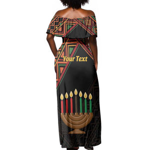 Personalized African Happy Kwanzaa Off Shoulder Maxi Dress