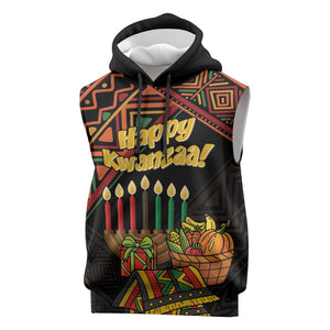 Personalized African Happy Kwanzaa Sleeveless Hoodie - African Pride