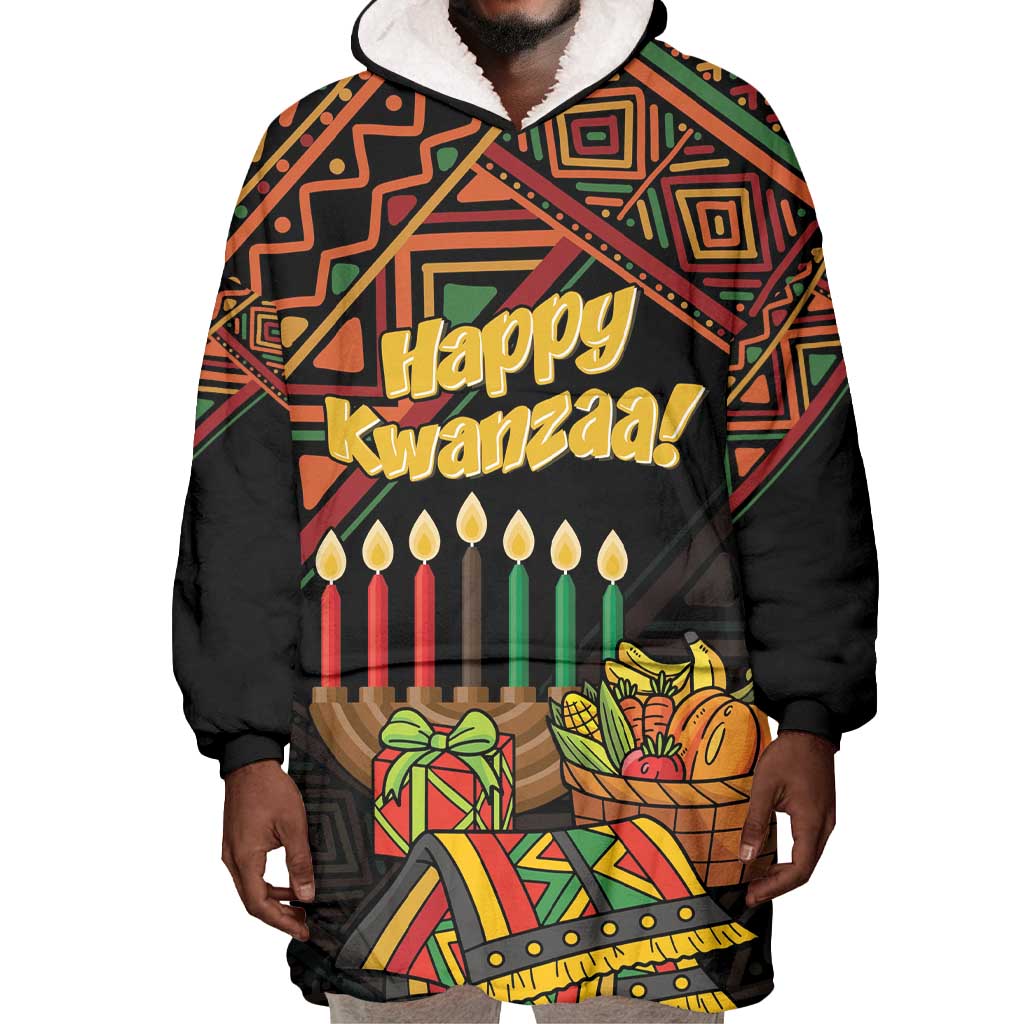 Personalized African Happy Kwanzaa Wearable Blanket Hoodie