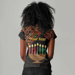 Personalized African Happy Kwanzaa Women V-Neck T-Shirt