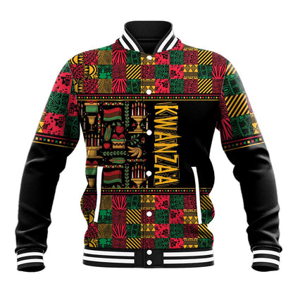 Kwanzaa African Pattern Baseball Jacket