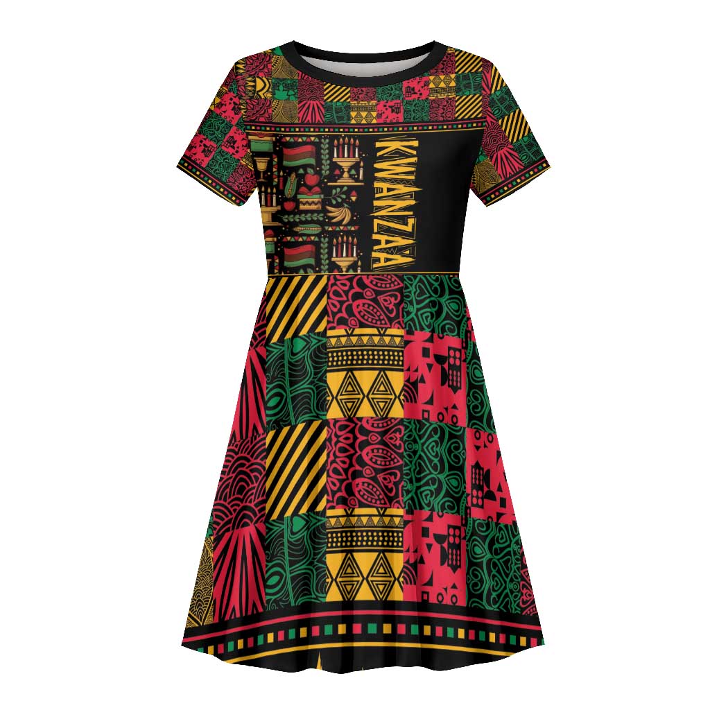 Kwanzaa African Pattern Kid Short Sleeve Dress
