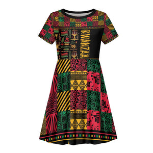 Kwanzaa African Pattern Kid Short Sleeve Dress