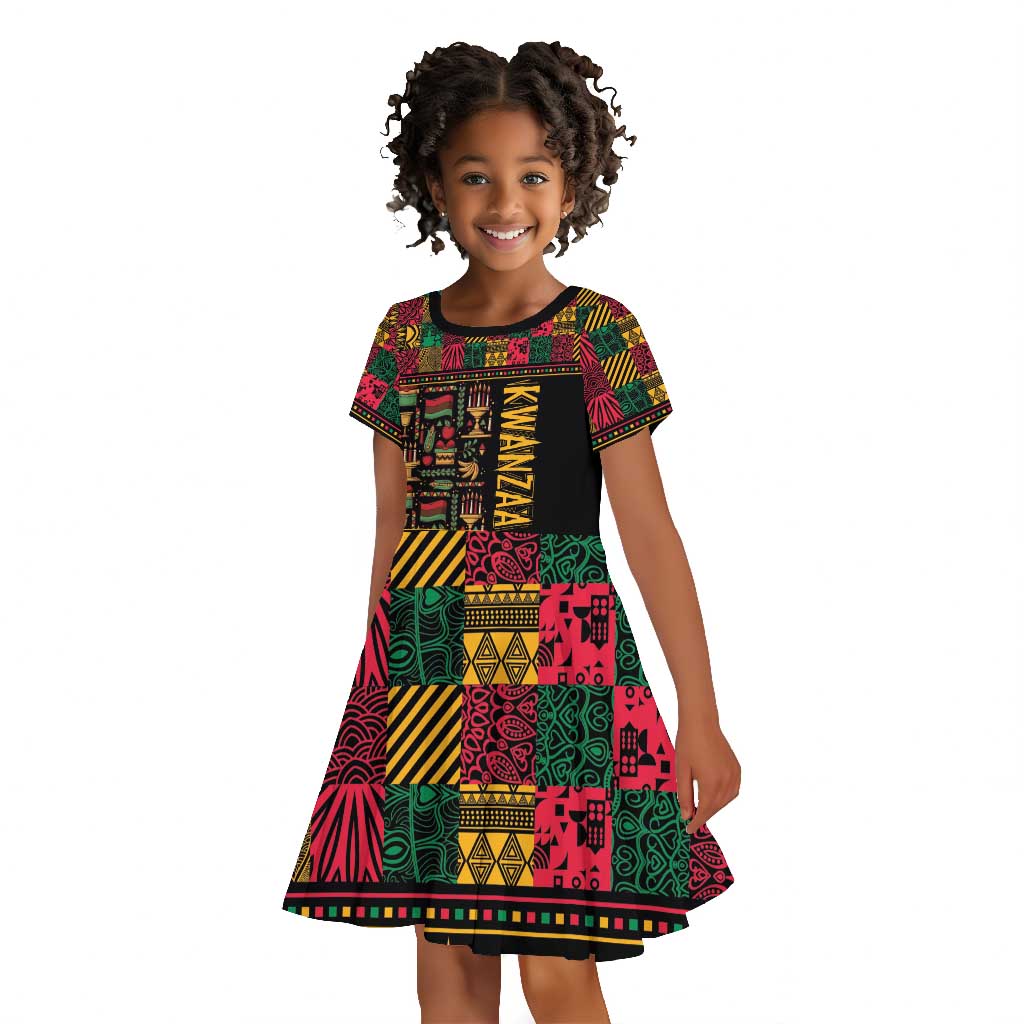Kwanzaa African Pattern Kid Short Sleeve Dress