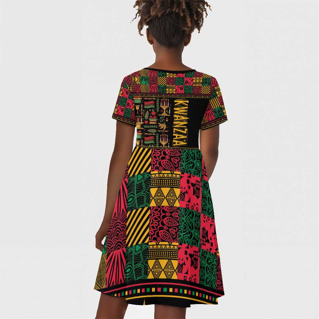 Kwanzaa African Pattern Kid Short Sleeve Dress