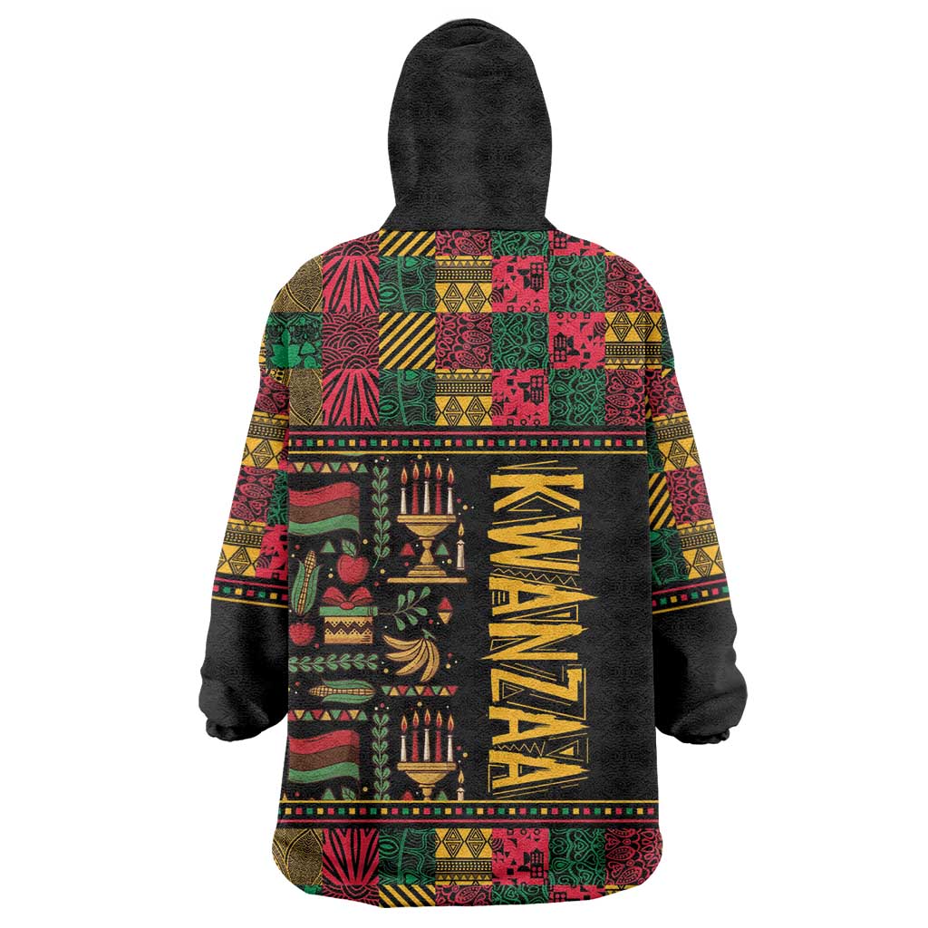 Kwanzaa African Pattern Kid Wearable Blanket Hoodie