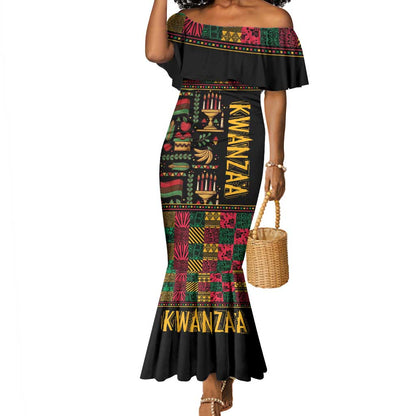 Kwanzaa African Pattern Mermaid Dress