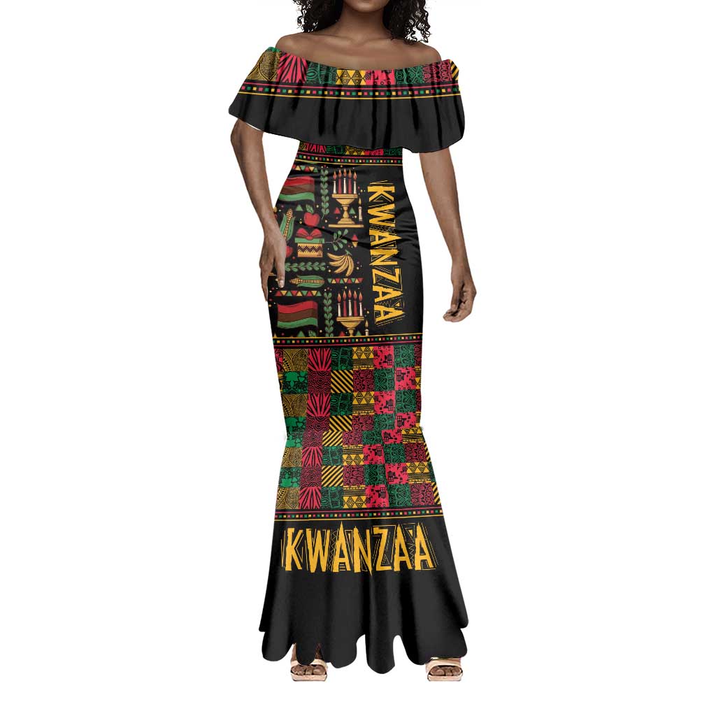 Kwanzaa African Pattern Mermaid Dress