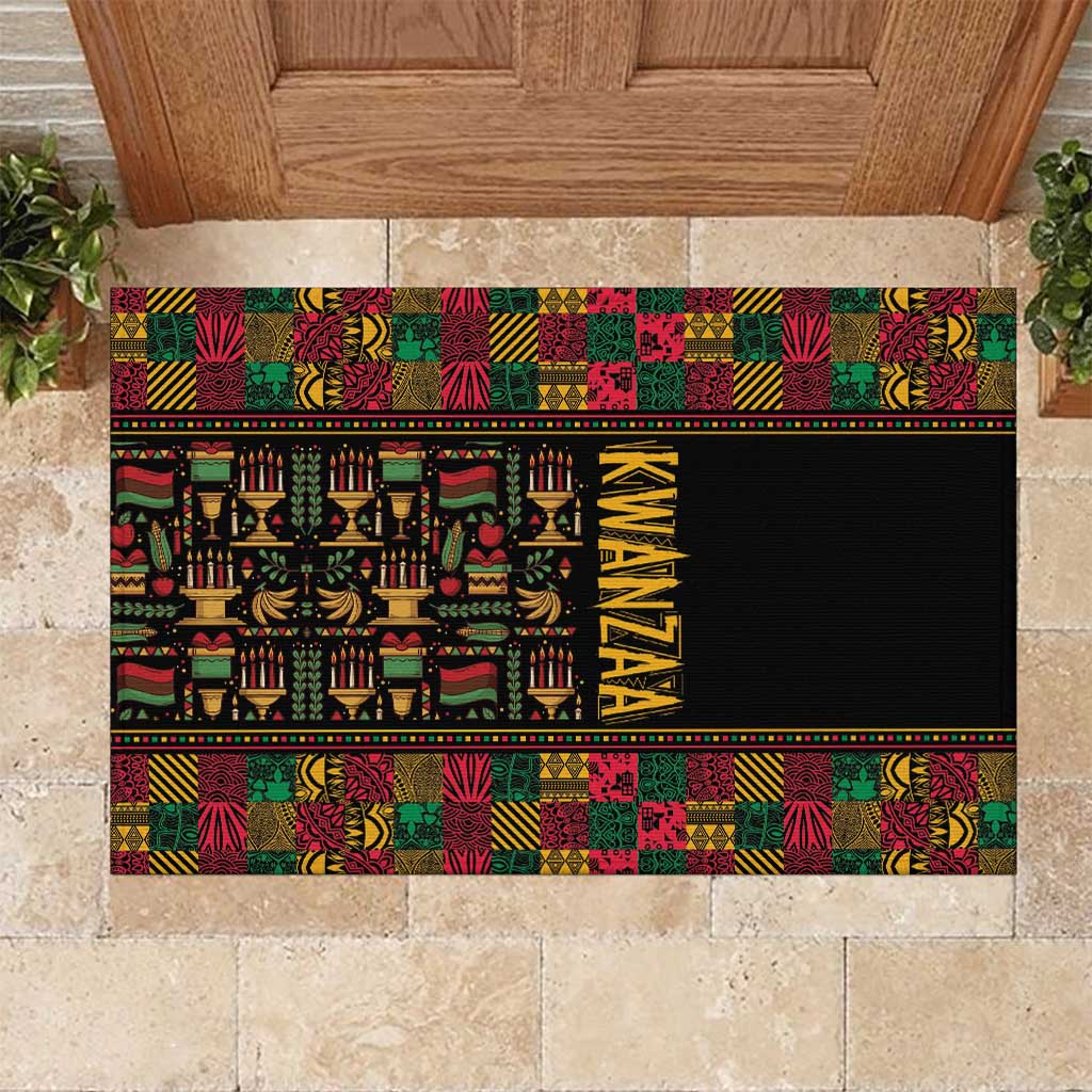 Kwanzaa African Pattern Rubber Doormat