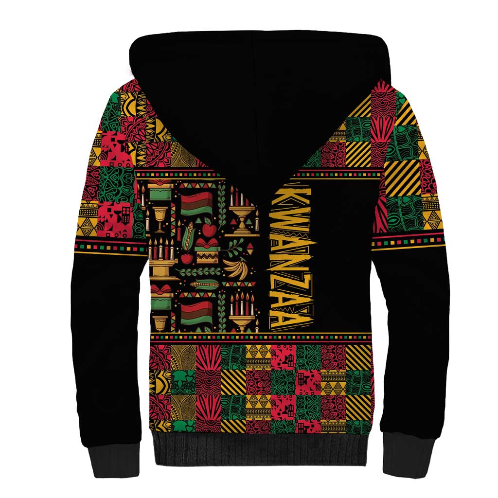 Kwanzaa African Pattern Sherpa Hoodie