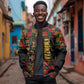 Kwanzaa African Pattern Sleeve Zip Bomber Jacket