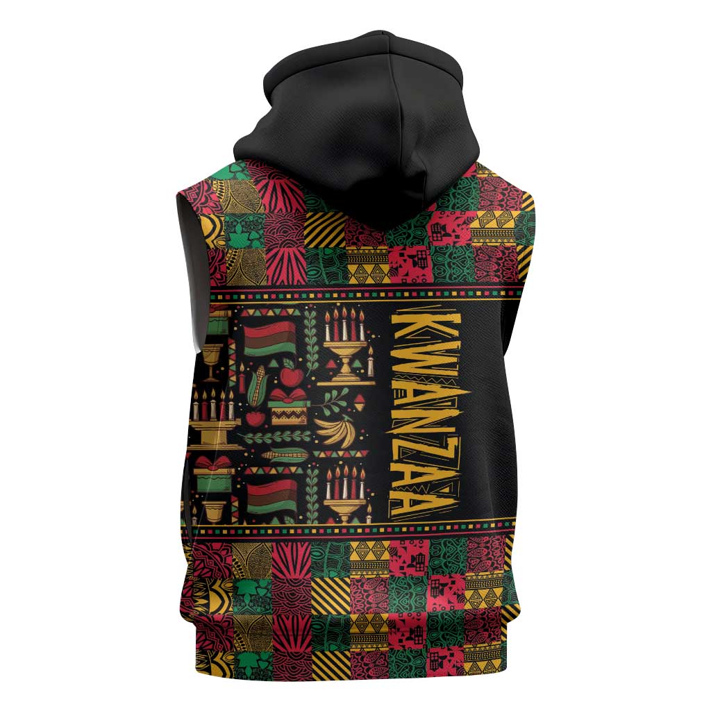 Kwanzaa African Pattern Sleeveless Zip Hoodie - African Pride