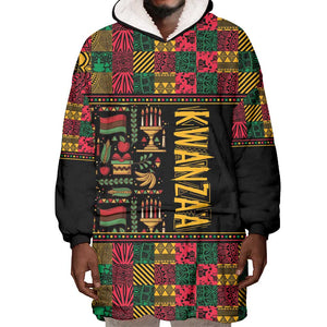 Kwanzaa African Pattern Wearable Blanket Hoodie