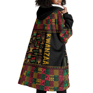 Kwanzaa African Pattern Wearable Blanket Hoodie