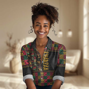 Kwanzaa African Pattern Women Casual Shirt LT01