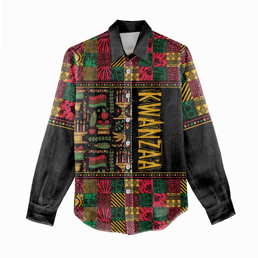 Kwanzaa African Pattern Women Casual Shirt LT01