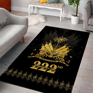 Ayiti 222nd Independence Day Anniversary Area Rug Haiti Gold VeVe Pattern - African Pride