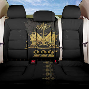 Ayiti 222nd Independence Day Anniversary Back Car Seat Cover Haiti Gold VeVe Pattern - African Pride