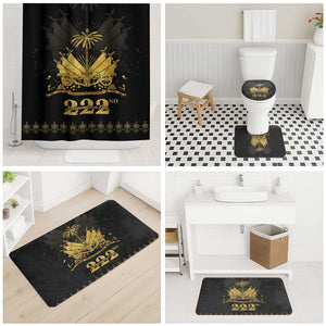 Ayiti 222nd Independence Day Anniversary Bathroom Set Haiti Gold VeVe Pattern - African Pride