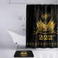 Ayiti 222nd Independence Day Anniversary Bathroom Set Haiti Gold VeVe Pattern - African Pride