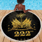 Ayiti 222nd Independence Day Anniversary Beach Blanket Haiti Gold VeVe Pattern - African Pride