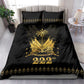 Ayiti 222nd Independence Day Anniversary Bedding Set Haiti Gold VeVe Pattern - African Pride