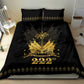 Ayiti 222nd Independence Day Anniversary Bedding Set Haiti Gold VeVe Pattern - African Pride