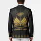Ayiti 222nd Independence Day Anniversary Blazer Haiti Gold VeVe Pattern - African Pride