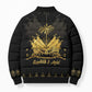 Ayiti 222nd Independence Day Anniversary Bomber Puffer Jacket Haiti Gold VeVe Pattern - African Pride