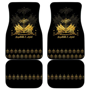 Ayiti 222nd Independence Day Anniversary Car Mats Haiti Gold VeVe Pattern - African Pride