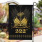 Ayiti 222nd Independence Day Anniversary Garden Flag Haiti Gold VeVe Pattern - African Pride
