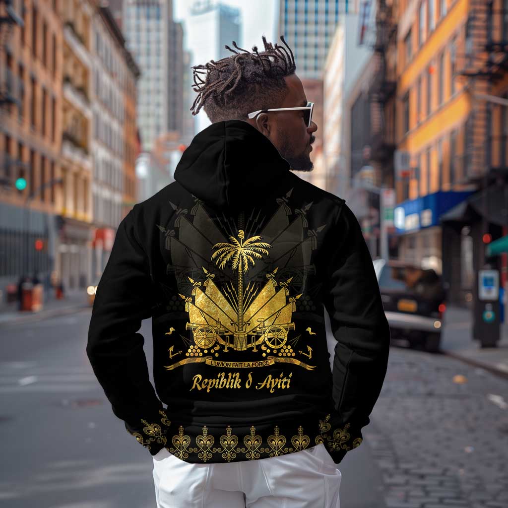 Ayiti 222nd Independence Day Anniversary Hoodie Haiti Gold VeVe Pattern - African Pride