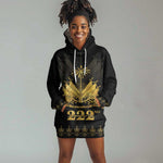 Ayiti 222nd Independence Day Anniversary Hoodie Dress Haiti Gold VeVe Pattern - African Pride