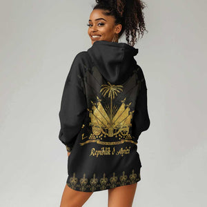 Ayiti 222nd Independence Day Anniversary Hoodie Dress Haiti Gold VeVe Pattern - African Pride