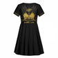 Ayiti 222nd Independence Day Anniversary Kid Short Sleeve Dress Haiti Gold VeVe Pattern LT01