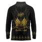 Ayiti 222nd Independence Day Anniversary Long Sleeve Polo Shirt Haiti Gold VeVe Pattern - African Pride