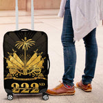 Ayiti 222nd Independence Day Anniversary Luggage Cover Haiti Gold VeVe Pattern - African Pride