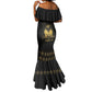 Ayiti 222nd Independence Day Anniversary Mermaid Dress Haiti Gold VeVe Pattern - African Pride