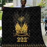 Ayiti 222nd Independence Day Anniversary Quilt Haiti Gold VeVe Pattern - African Pride