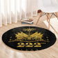 Ayiti 222nd Independence Day Anniversary Round Carpet Haiti Gold VeVe Pattern - African Pride