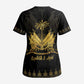 Ayiti 222nd Independence Day Anniversary Scrub Top Haiti Gold VeVe Pattern - African Pride