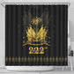 Ayiti 222nd Independence Day Anniversary Shower Curtain Haiti Gold VeVe Pattern - African Pride