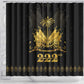 Ayiti 222nd Independence Day Anniversary Shower Curtain Haiti Gold VeVe Pattern - African Pride