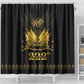Ayiti 222nd Independence Day Anniversary Shower Curtain Haiti Gold VeVe Pattern - African Pride