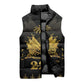 Ayiti 222nd Independence Day Anniversary Sleeveless Puffer Jacket Haiti Gold VeVe Pattern - African Pride