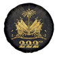 Ayiti 222nd Independence Day Anniversary Spare Tire Cover Haiti Gold VeVe Pattern - African Pride