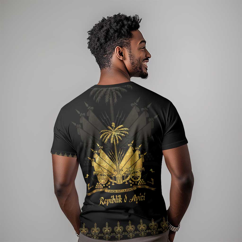 Ayiti 222nd Independence Day Anniversary T shirt Haiti Gold VeVe Pattern - African Pride