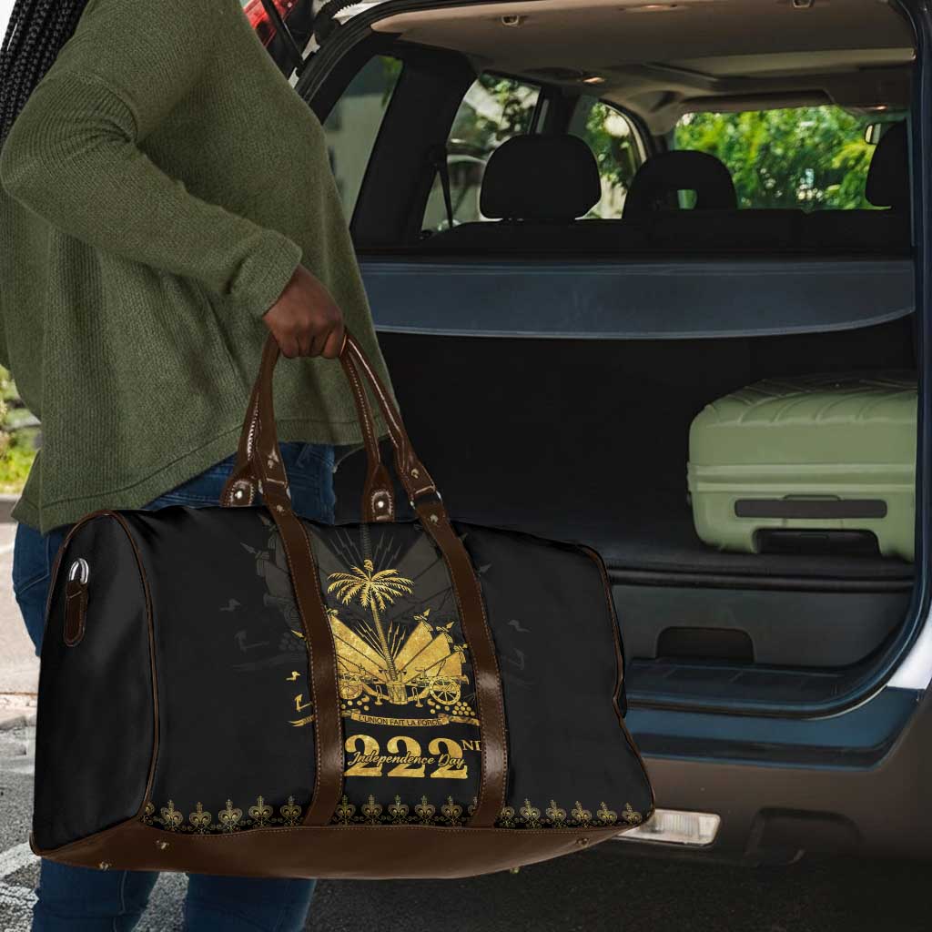 Ayiti 222nd Independence Day Anniversary Travel Bag Haiti Gold VeVe Pattern - African Pride